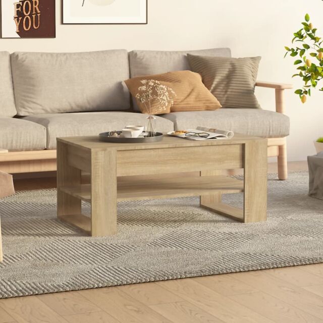 Berkfield Home Coffee Table Sonoma Oak 102x55x45 cm Engineered Wood in Brown - Size: 102 x 55 x 45 cm - image 1
