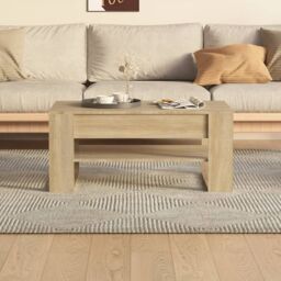 Berkfield Home Coffee Table Sonoma Oak 102x55x45 cm Engineered Wood in Brown - Size: 102 x 55 x 45 cm - thumbnail 5