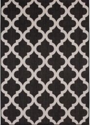 THE RUGS Outdoor Indoor Moroccan Garden Patio Rug Weatherproof Jet Washable in Black - Size: 80 cm x 150 cm - thumbnail 2