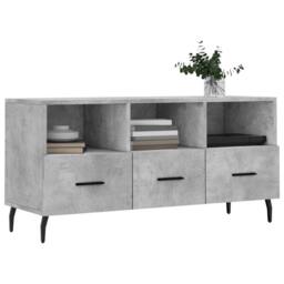 Berkfield Home TV Cabinet Concrete Grey 102x36x50 cm Engineered Wood - Size: 102 x 36 x 50 cm