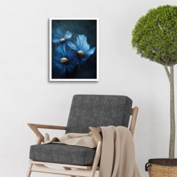 "Artery8 Wall Art Print Simple Elegant Cornflower Art Framed in White - Size: W12"" x H16""" - thumbnail 2