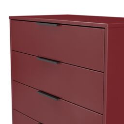 Ready Assembled 2 U Fuji 5 Drawer Chest (Ready Assembled) in Dark Red - thumbnail 5