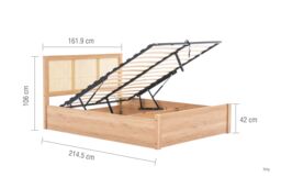 Birlea Rattan Ottoman Bed Frame Croxley Oak Storage in Natural - Size: King - thumbnail 6