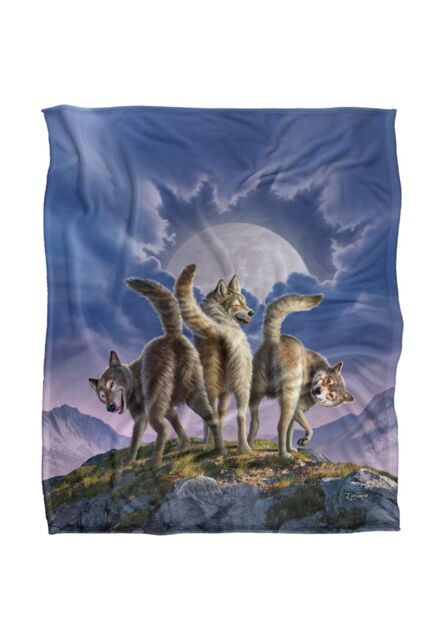 JQ Licensing Jlo Wolf Pack Moon Silky Touch Super Soft Throw Blanket 152 X 127 cm in White - image 1