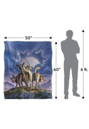 JQ Licensing Jlo Wolf Pack Moon Silky Touch Super Soft Throw Blanket 152 X 127 cm in White - thumbnail 5