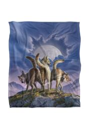 JQ Licensing Jlo Wolf Pack Moon Silky Touch Super Soft Throw Blanket 152 X 127 cm in White - thumbnail 1