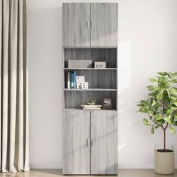 Berkfield Home Wall Cabinet Grey Sonoma 80x42.5x64 cm Engineered Wood - thumbnail 3