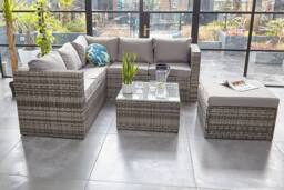 Furniture Maxi Vancouver 6 Seater Modular Rattan Sofa Set in Grey - thumbnail 3