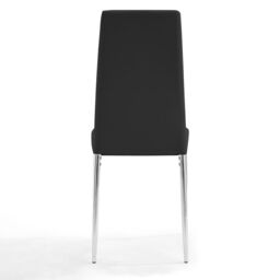 Home Detail Sona Faux Leather Dining Chair Set of 6, Grey with Silver Legs in Black - Size: 4 Pack - thumbnail 3