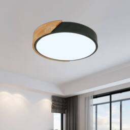 Pheashine Modern Round LED Ceiling Light, 24W, Black, 6500K Cold White (32cm) in Black - thumbnail 2