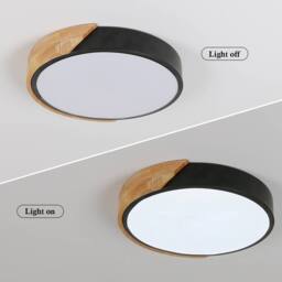Pheashine Modern Round LED Ceiling Light, 24W, Black, 6500K Cold White (32cm) in Black - thumbnail 4
