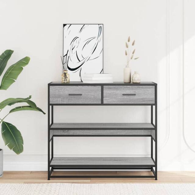 Berkfield Home Decorative Console Table Grey Sonoma 90x35x80 cm Engineered Wood - Size: 90 x 35 x 80 cm - image 1
