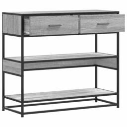 Berkfield Home Decorative Console Table Grey Sonoma 90x35x80 cm Engineered Wood - Size: 90 x 35 x 80 cm - thumbnail 5