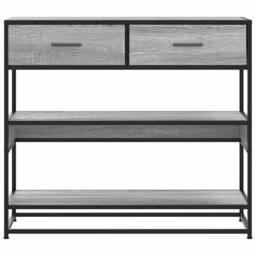 Berkfield Home Decorative Console Table Grey Sonoma 90x35x80 cm Engineered Wood - Size: 90 x 35 x 80 cm - thumbnail 4