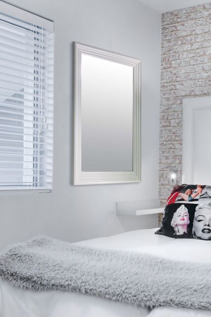 MirrorOutlet New Modern Bright White layered Wall Mirror 3ft6X2ft6 1060X756mm - Size: 1 Pack - image 1