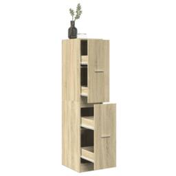 Berkfield Home Apothecary Cabinet Sonoma Oak 30x41x144.5 cm Engineered Wood in Light Tan - thumbnail 2