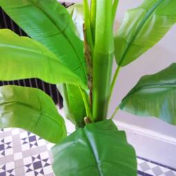 Leaf 180cm Artificial Banana Tree Tropical Plant Gold Planter Premium in Green - thumbnail 2