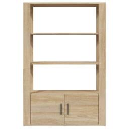 Berkfield Home Sideboard Sonoma Oak 80x30x119.5 cm Engineered Wood in Light Oak - thumbnail 6