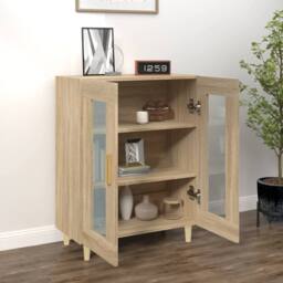 Berkfield Home Sideboard Sonoma Oak 69.5x34x90 cm Engineered Wood in Light Tan - thumbnail 3