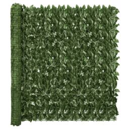 Berkfield Home Balcony Screen with Dark Green Leaves 300x150 cm - thumbnail 1