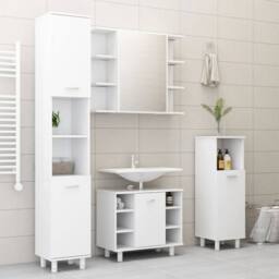 Berkfield Home Bathroom Cabinet White 30x30x179 cm Engineered Wood - Size: 30 x 30 x 179 cm - thumbnail 8