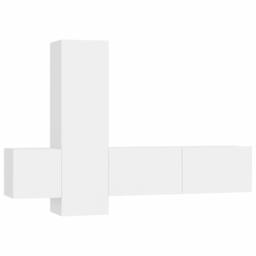 Berkfield Home 3 Piece TV Cabinet Set White Engineered Wood - thumbnail 2