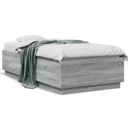 Berkfield Home Durable Bed Frame with LED without Mattress Grey Sonoma 90x190 cm - Size: Single - thumbnail 5