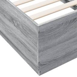 Berkfield Home Durable Bed Frame with LED without Mattress Grey Sonoma 90x190 cm - Size: Single - thumbnail 9