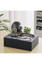Living and Home Buddha Zen Tabletop Water Fountain in Natural - thumbnail 6