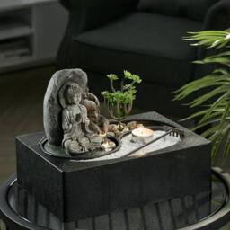 Living and Home Buddha Zen Tabletop Water Fountain in Natural - thumbnail 7