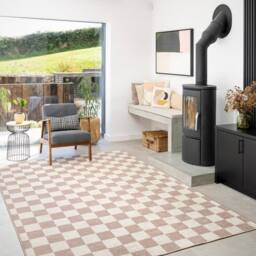 Kukoon Machine Washable Natural Jute Blend Checkerboard Beige Area Rug - Size: 80 cm x 150 cm - thumbnail 2