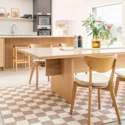 Kukoon Machine Washable Natural Jute Blend Checkerboard Beige Area Rug - Size: 80 cm x 150 cm - thumbnail 4