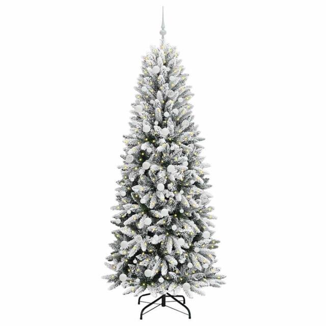 Berkfield Home Green Artificial Christmas Tree with 300 LEDs White 78 x 78 x 210 cm - image 1