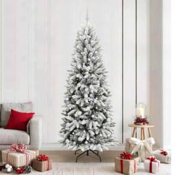 Berkfield Home Green Artificial Christmas Tree with 300 LEDs White 78 x 78 x 210 cm - thumbnail 2