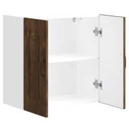 Berkfield Home Kitchen Wall Cabinet Kalmar Smoked Oak Engineered Wood in Brown - thumbnail 4