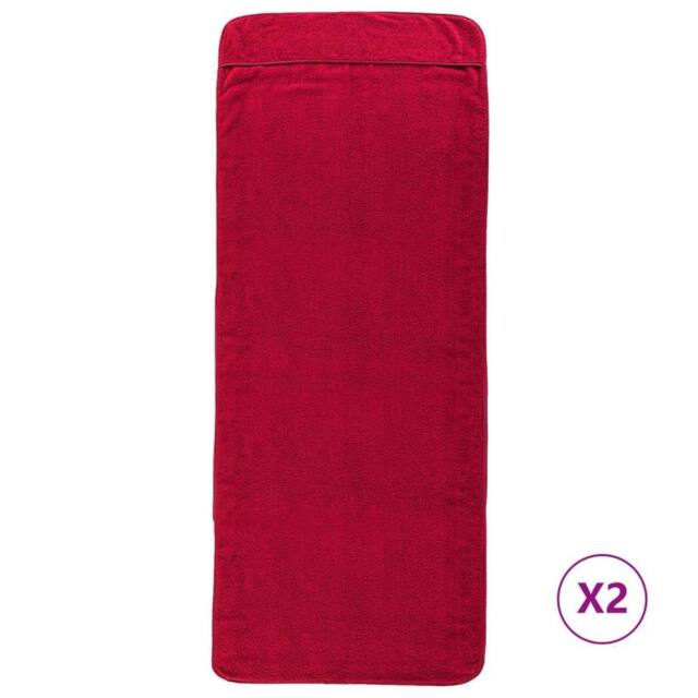 Berkfield Home Beach Towels 2 pcs Burgundy 75x200 cm Fabric 400 GSM - image 1