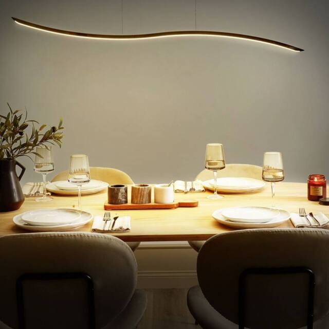 Wyld and Coco Gold Pendant Lamp with Integrated LED and Wavy Shade - image 1