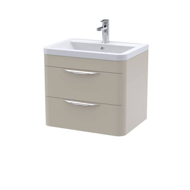 Balterley Aldershawe 2 Drawer Unit, Ceramic Basin, 600mm, Pebble Grey, Wall Hung in Grey - image 1