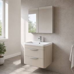 Balterley Aldershawe 2 Drawer Unit, Ceramic Basin, 600mm, Pebble Grey, Wall Hung in Grey - thumbnail 4