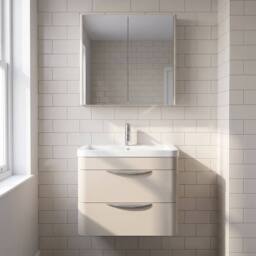 Balterley Aldershawe 2 Drawer Unit, Ceramic Basin, 600mm, Pebble Grey, Wall Hung in Grey - thumbnail 2