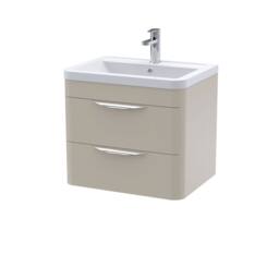 Balterley Aldershawe 2 Drawer Unit, Ceramic Basin, 600mm, Pebble Grey, Wall Hung in Grey