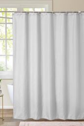 Neel Blue Mandala Polyester Shower Curtain, Water-Resistant Bathroom Curtain With 12 Hooks - 180x200cm in White - Size: 180 cm width x 200 cm drop