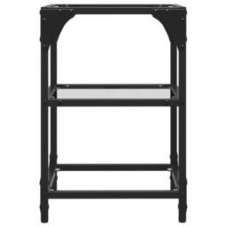 Berkfield Home Coffee Tables with Transparent Glass Top 2 pcs 30x30x45 cm Steel - Size: 30 x 30 x 45 cm - thumbnail 5