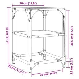 Berkfield Home Coffee Tables with Transparent Glass Top 2 pcs 30x30x45 cm Steel - Size: 30 x 30 x 45 cm - thumbnail 9
