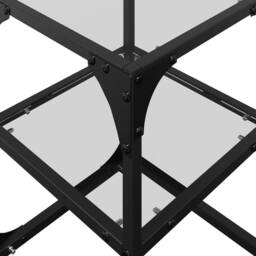 Berkfield Home Coffee Tables with Transparent Glass Top 2 pcs 30x30x45 cm Steel - Size: 30 x 30 x 45 cm - thumbnail 8