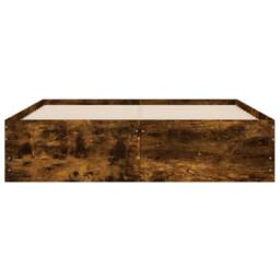 Berkfield Home Modern Bed Frame with Drawers without Mattress Smoked Oak 120x200 cm in Brown - Size: Small Double - thumbnail 6