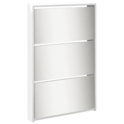 Berkfield Home Shoe Cabinet with Mirror 5-Layer High Gloss White 63x17x169.5 cm - thumbnail 6