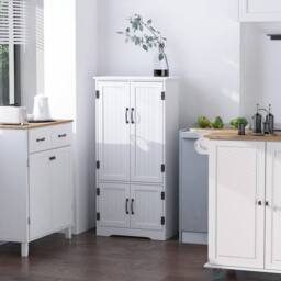 Wyld Haus Rifa White Tall Storage Cabinet with Adjustable Shelves & Four Doors - thumbnail 4
