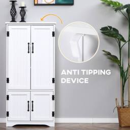 Wyld Haus Rifa White Tall Storage Cabinet with Adjustable Shelves & Four Doors - thumbnail 9