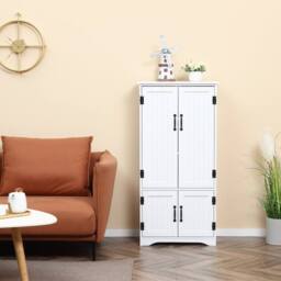 Wyld Haus Rifa White Tall Storage Cabinet with Adjustable Shelves & Four Doors - thumbnail 3